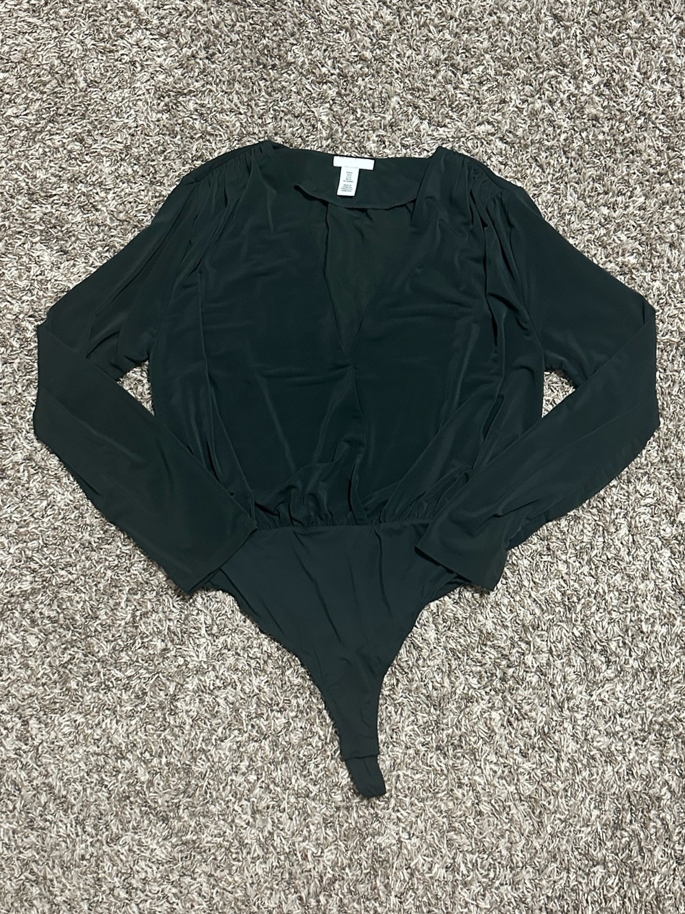 H&M Deep V Long Sleeve Bodysuit - Forest Green